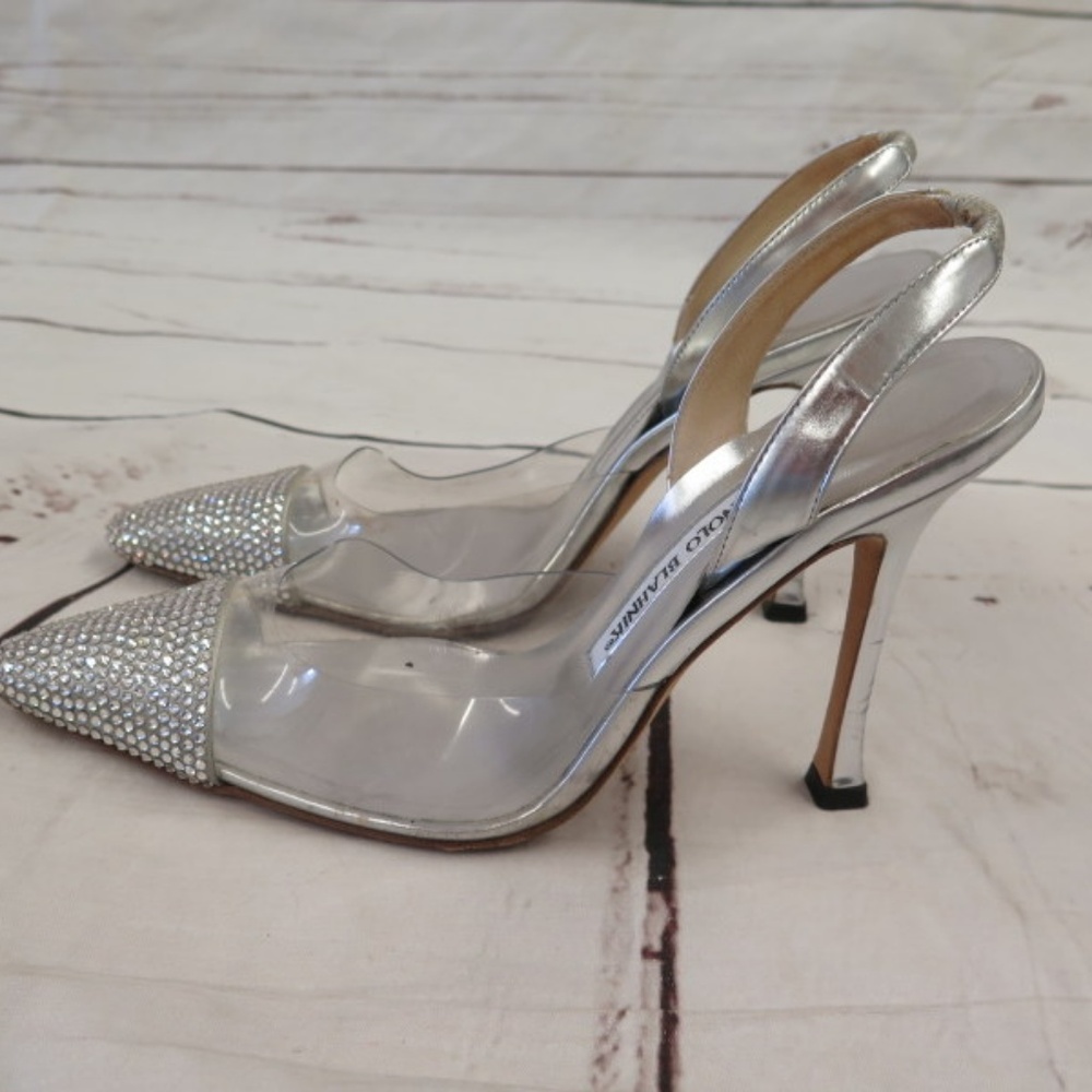 Manolo Blahnik Pump Carolyne Crystal & PVC - Picture 7 of 8